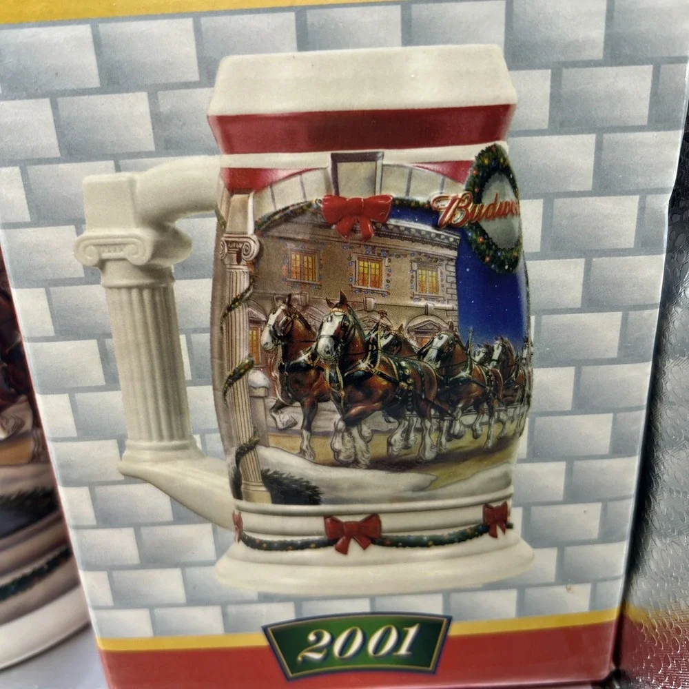 BUDWEISER 2001 HOLIDAY STEIN - HOLIDAY AT THE CAPITOL - ORIGINAL BOX WITH‎ COA